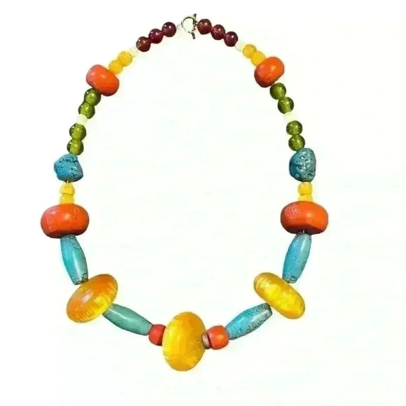 None Jewelry - Large Beaded Necklace Statement Piece